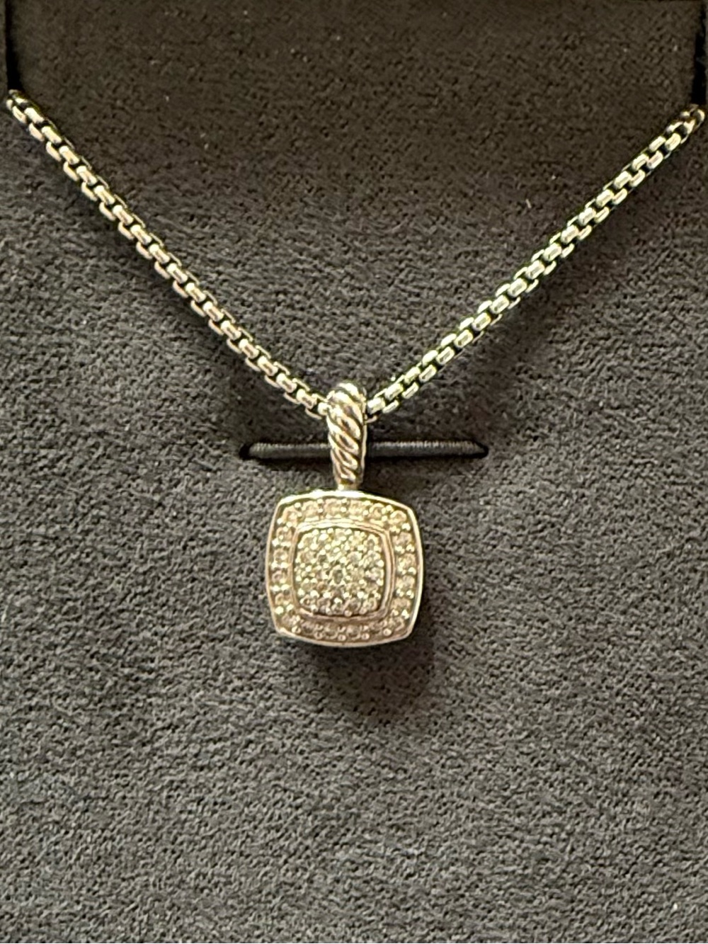 Petite Albion® Pendant Necklace with Pavé Diamonds